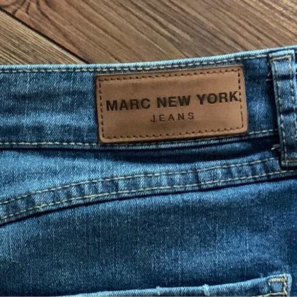 Marc New York Jeans Distressed High Rise Sz 10 Mini Skirt Stretch Denim - Picture 9 of 10